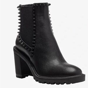 JESSICA SIMPSON Women’s Black Demmie Studded Leather Chelsea Ankle BootiesSz:9.5